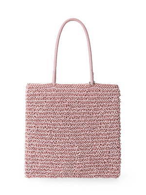 アンテプリマの新作“ラフィア”ミックスのワイヤーバッグ - ピンク