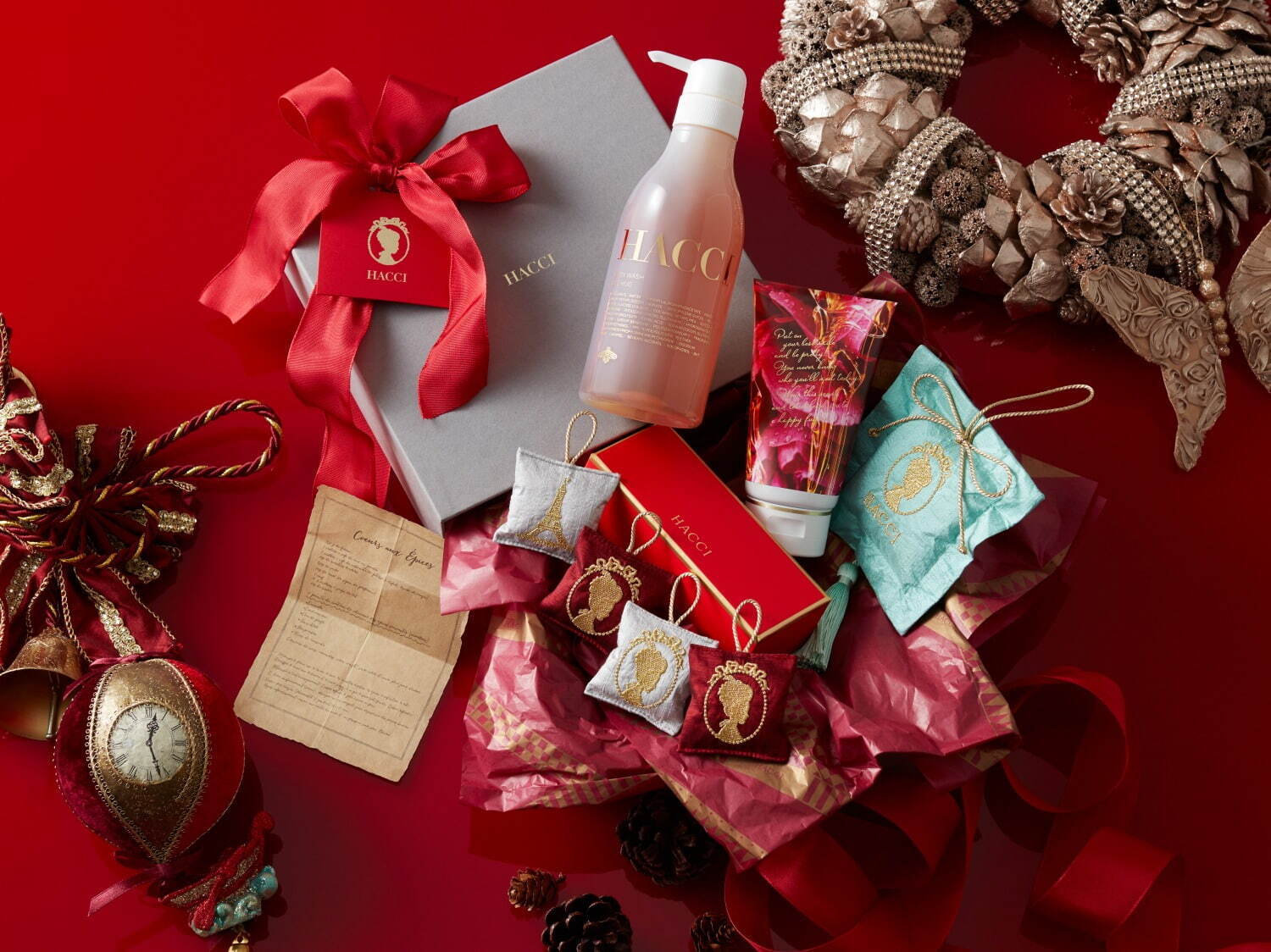 HACCI21年クリスマスコフレ、はちみつ化粧水やボディクリーム入り