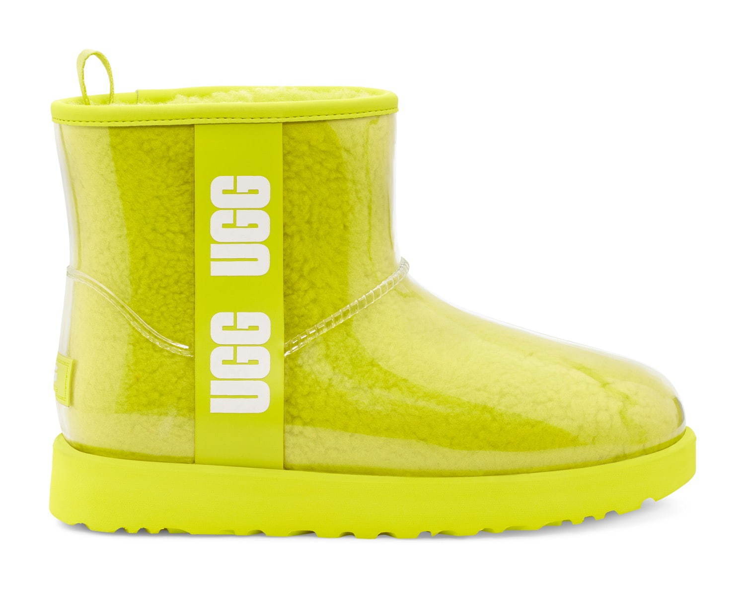 UGGの新作ブーツ「クラシック クリア ミニ」クリア素材アッパー×鮮やか