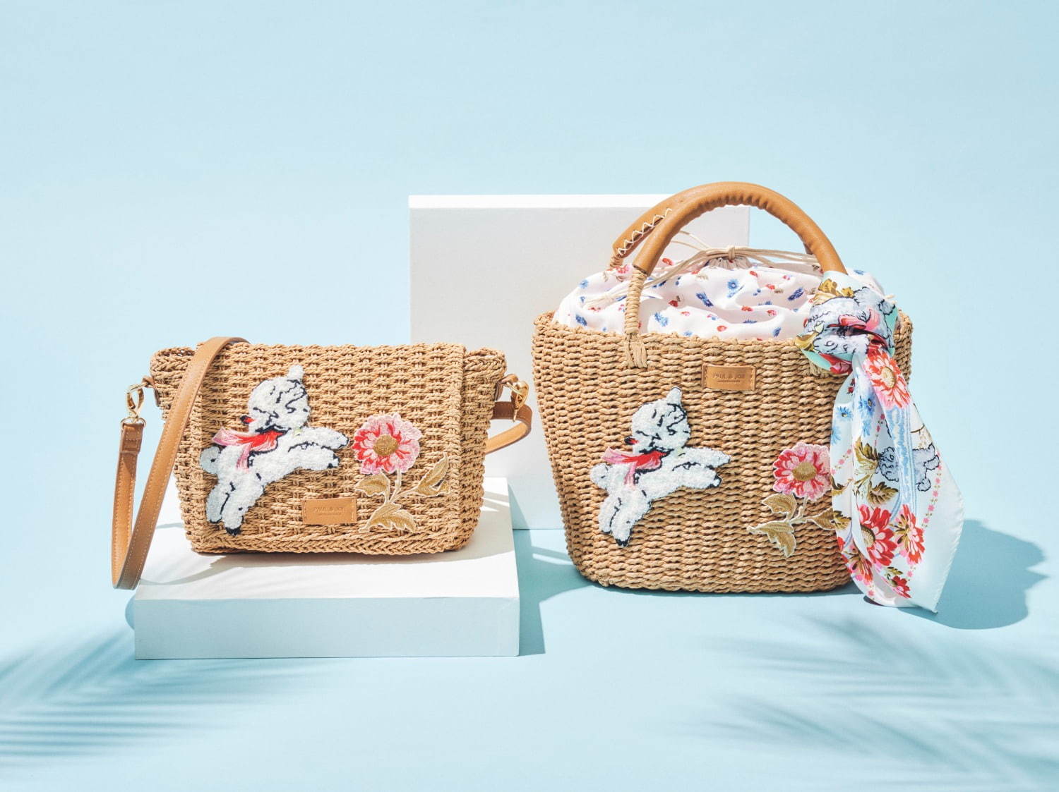 ポール & ジョー アクセソワの新作カゴバッグ＆日傘、羊＆フラワーを配