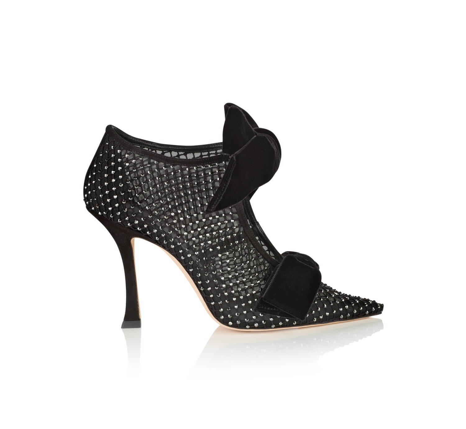 高級感✨ジミーチュウ ベルベットサンダル 37 ネイビー チュールリボン