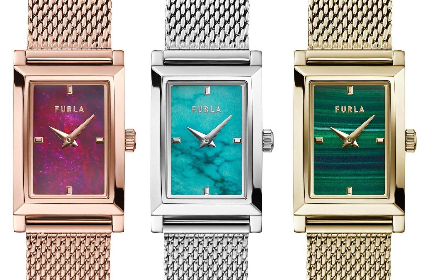 フルラ新作腕時計「フルラ バゲット シェイプ」長方形ケース×天然石調
