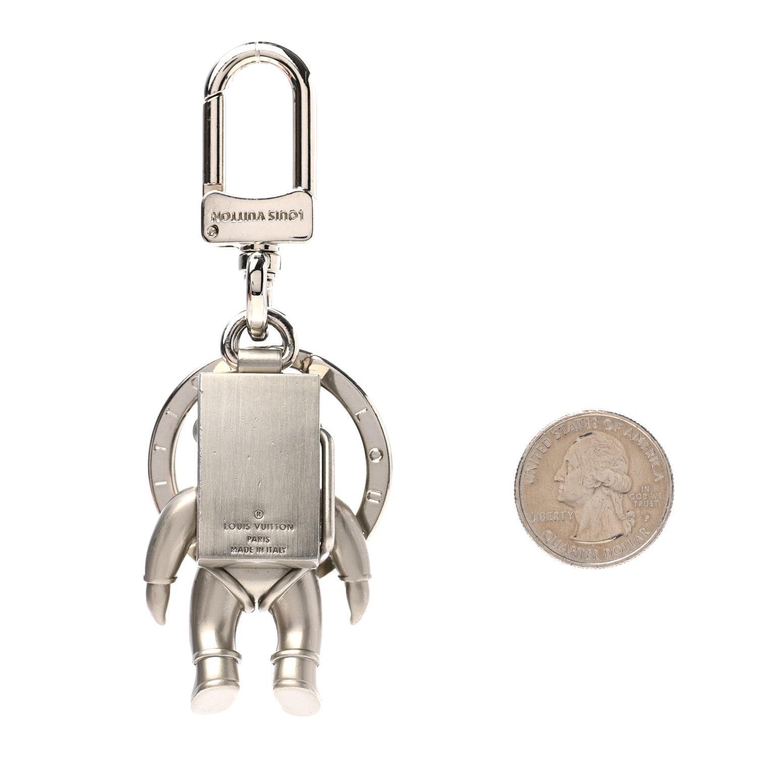 Louis Vuitton Metal Spaceman Figurine Bag Charm Key Holder Silver