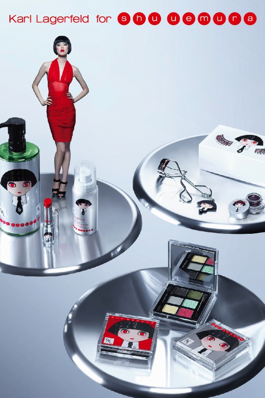 シュウウエムラ×カールラガーフェルド 3日間限定ブティックが原宿に