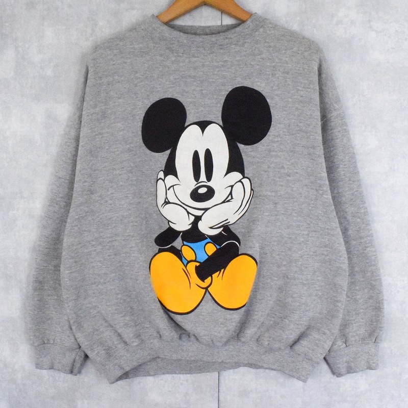 90s 90年代 Disney ディズニー ミッキーマウス トレーナー グレー