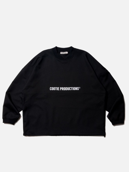 COOTIE / Polyester Twill Football L/S Tee -Black-
