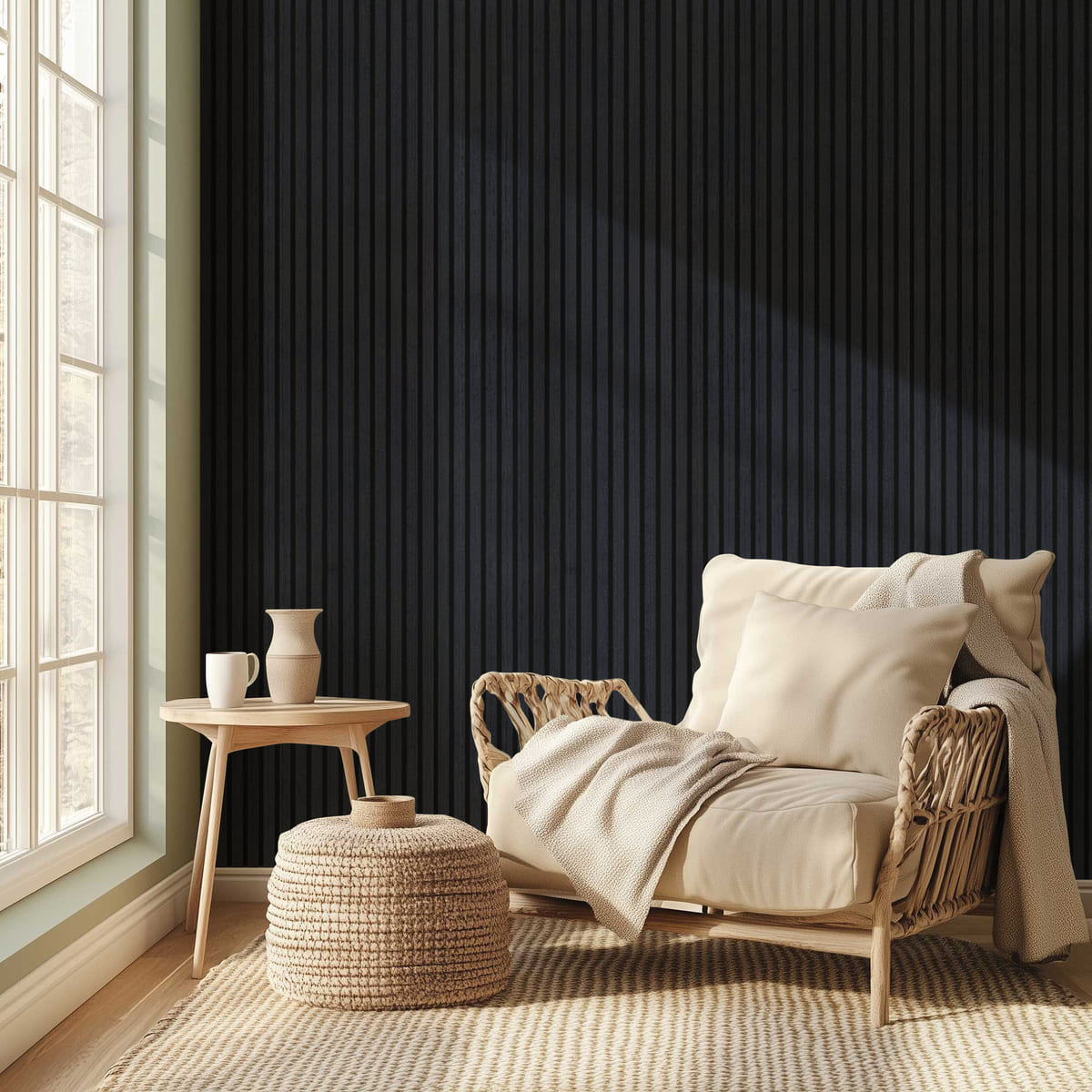 Black Oak 9′ Acoustic Slat Wood Wall Panel