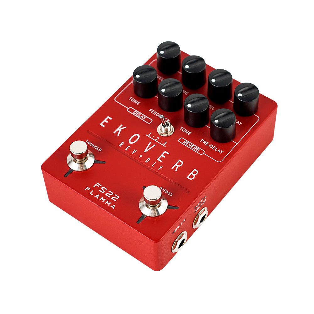 FLAMMA FS22 Ekoverb Guitar Stereo Dual Reverb Delay Effects Pedal