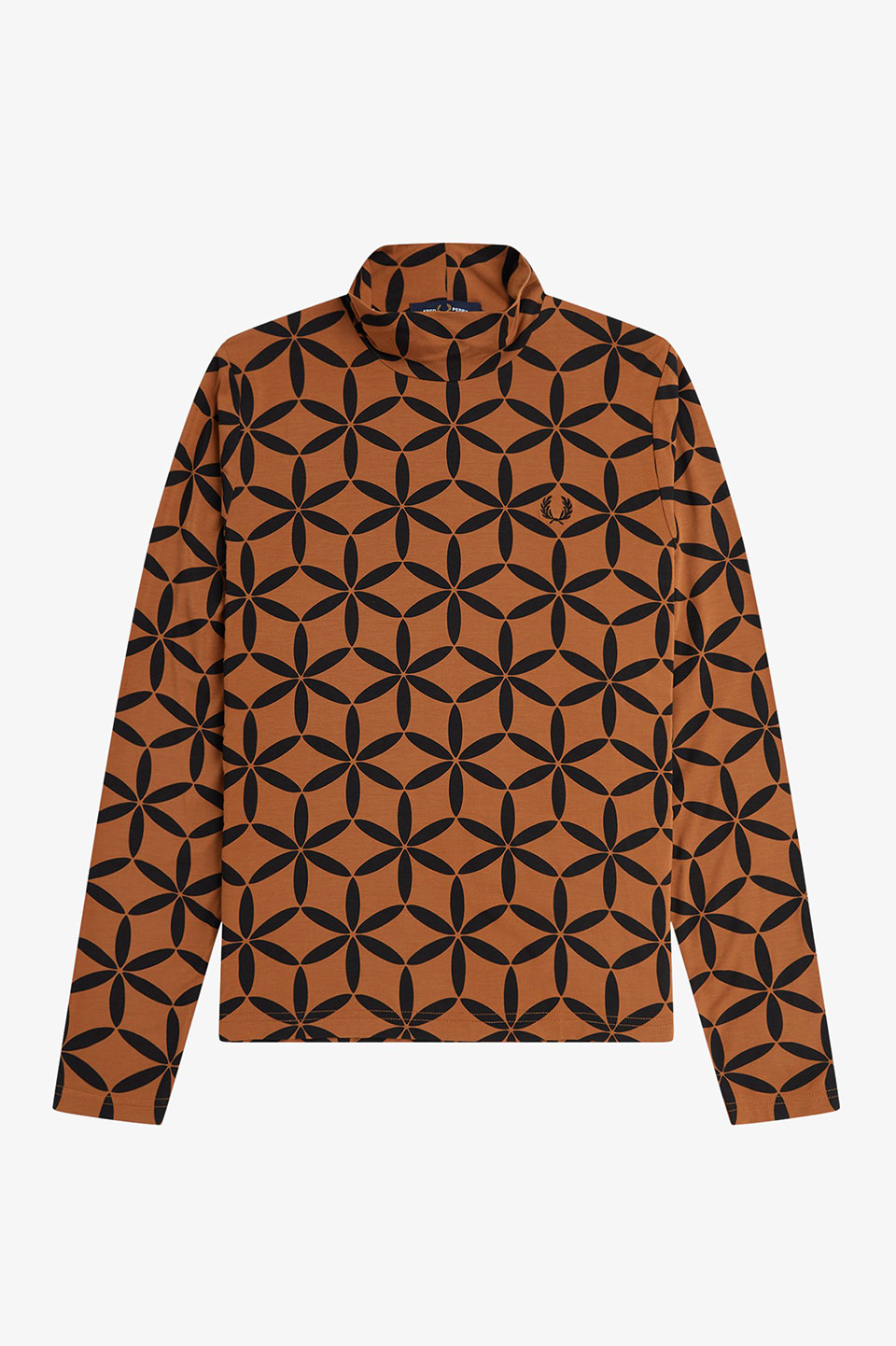 Printed Mock Neck Top(10 X20：MARMALADE): | FRED PERRY JAPAN