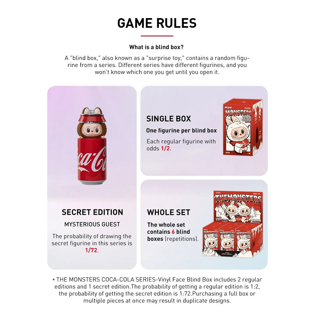 POP MART THE MONSTERS Labubu Coca-Cola Series-Vinyl Face [1 Blind Box]