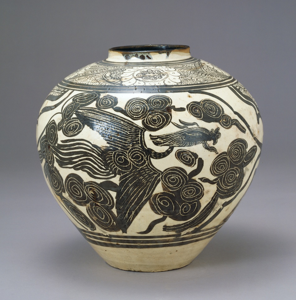 白地鉄絵鳳凰文壺 | 磁州窯 | 収蔵品詳細 | 作品を知る | 東京富士