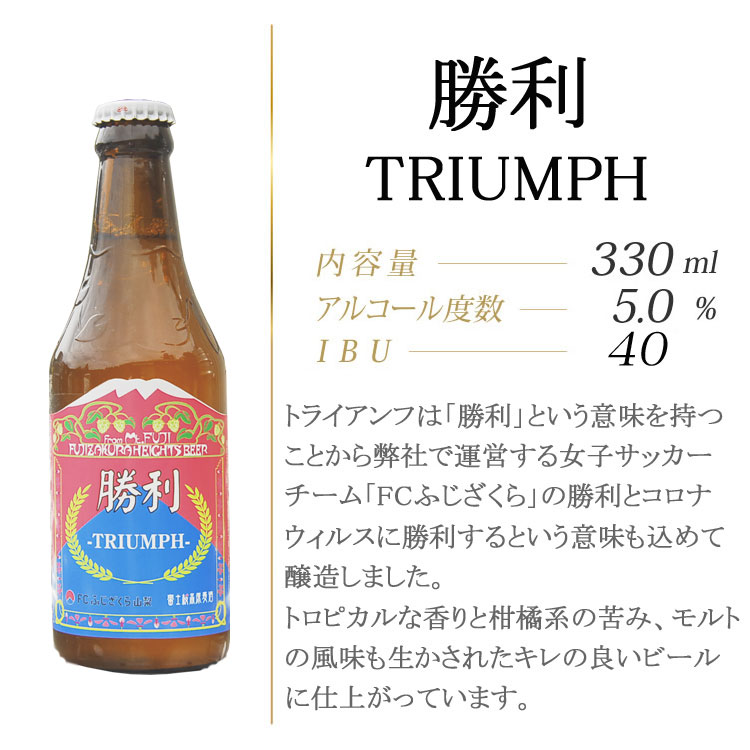 限定ビール「勝利-TRIUMPH」発売します。 - 富士桜高原麦酒