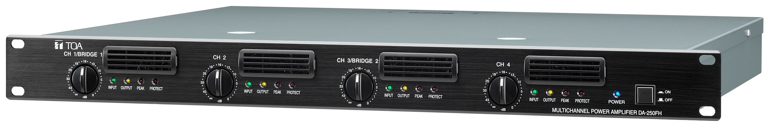 TOA DA-250F CU 4-Channel Digital Power Amplifier, 250W | Full