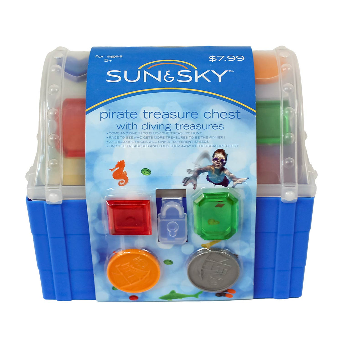 Pirate Treasure Chest Diving Toy Set 27 Pieces (EACH)