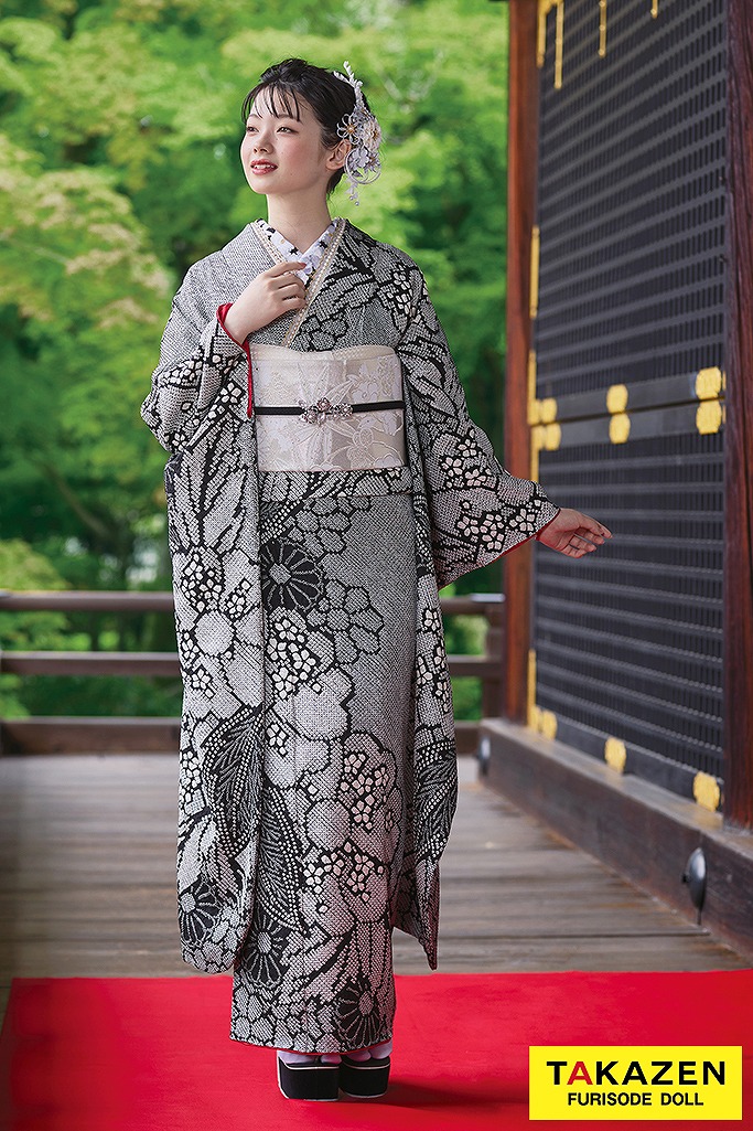 プレミアム古典 逸品本疋田総絞り 黒 高級振袖ネットレンタル 大人っ