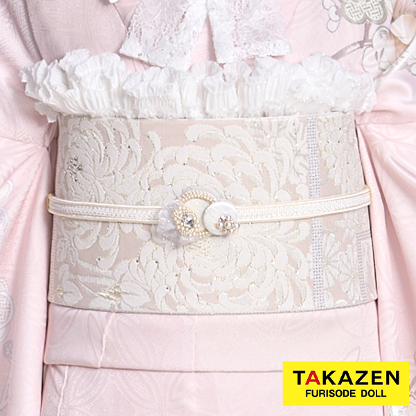 スワロフスキー付きくすみピンク帯 おしゃれ かわいい くすみカラー