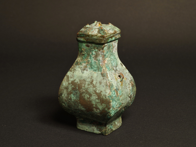 骨董　戦国壺 青銅銅錯 鳳文壺｜デジタルミュージアム｜和泉市久保惣記念美術館