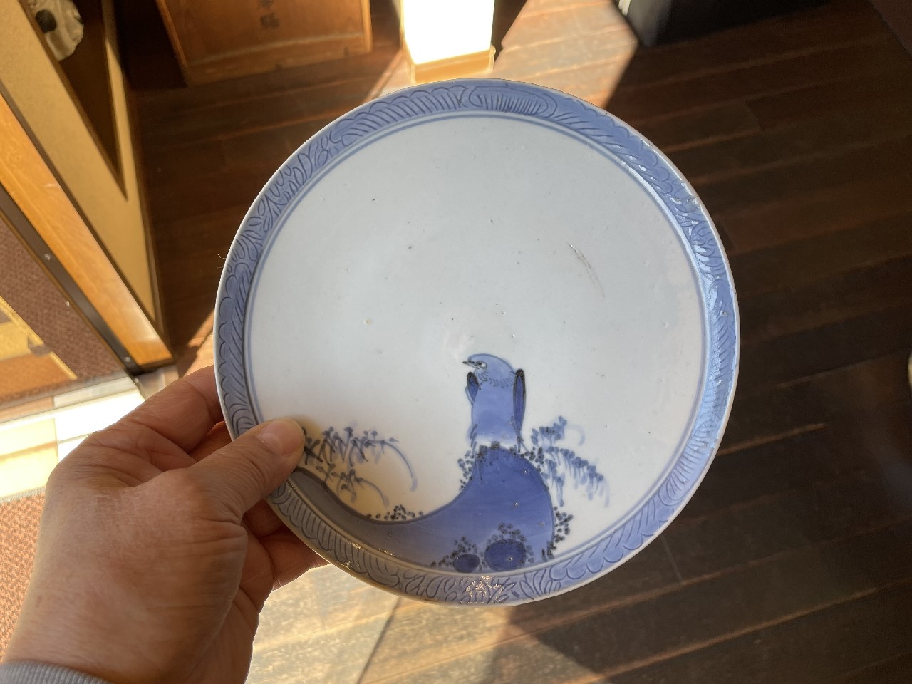 ギャラリー安原 / ご売約 初期伊万里 岩鳥文中皿