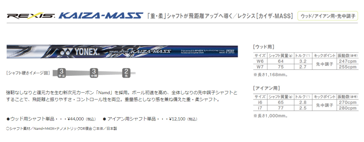 ヨネックス レクシスシャフト スリーブ付き - ジーワンゴルフ