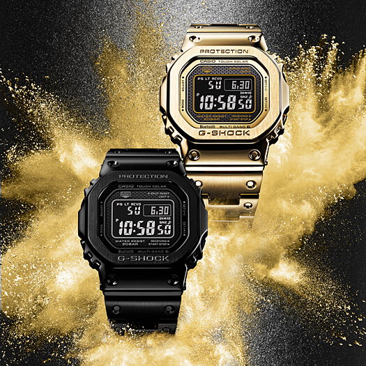 G-Shock GMW-B5000GD-1 & GMW-B5000GD-9: Black, Gold IP Full Metal