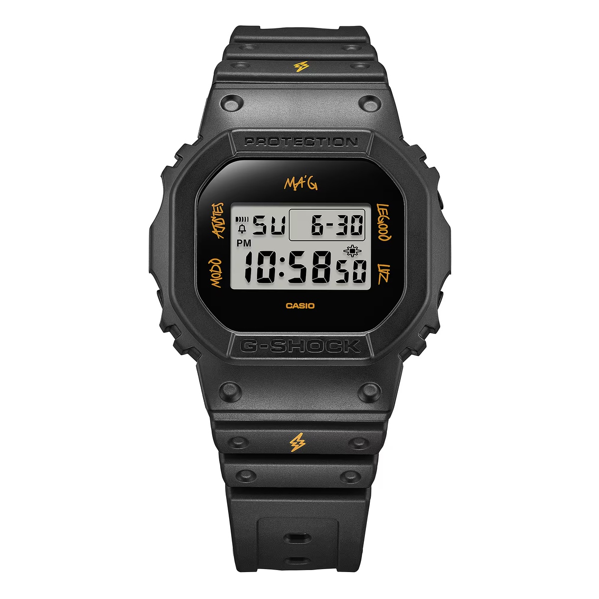 J Balvin x G-Shock DWE-5600JB-1A9 'Time Matters' yellow and black