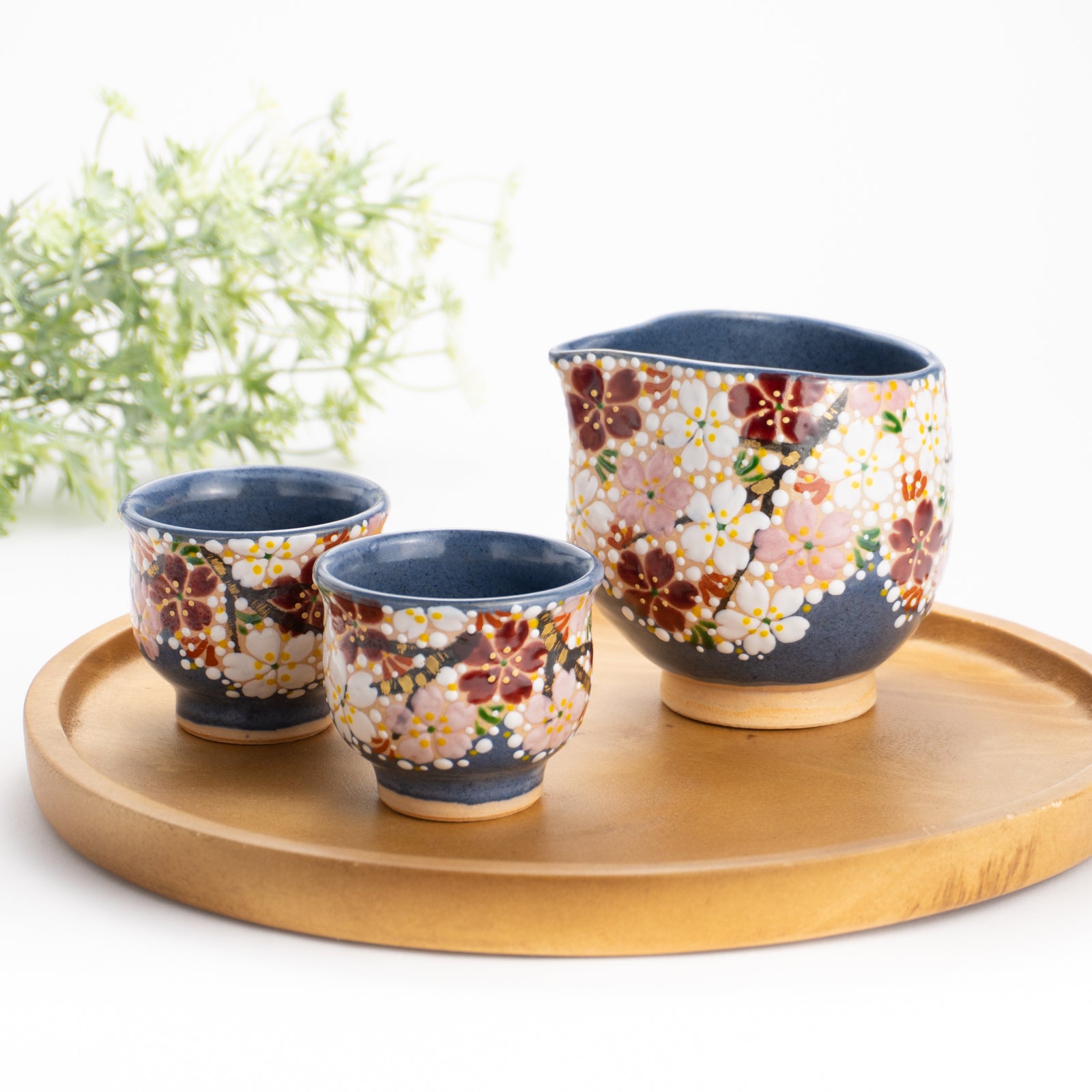 京都 清水焼】酒器セット 夜桜 花光山窯｜コトポッター