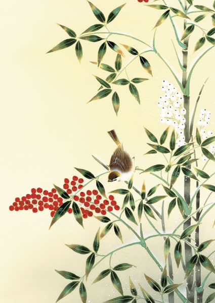 掛け軸 南天福寿