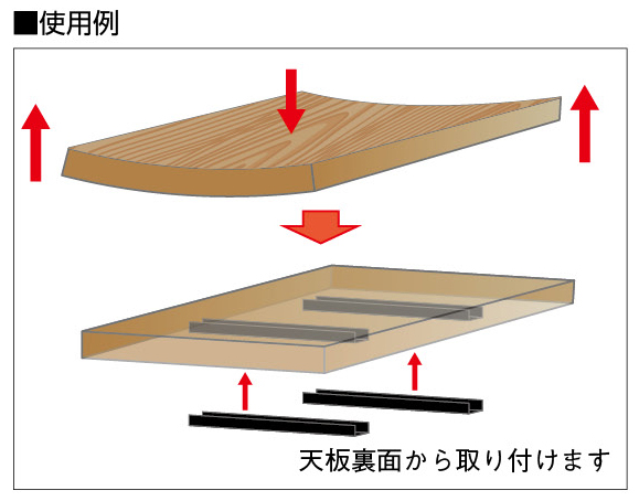 E441 K2天板反り止め金具 高さ17mm | 家具金物のコジマ-Kojima Metal