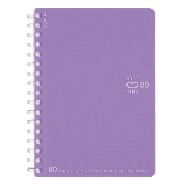 ソフトリングノート（カラフル）ドット入り罫線80枚A6 V | コクヨ公式