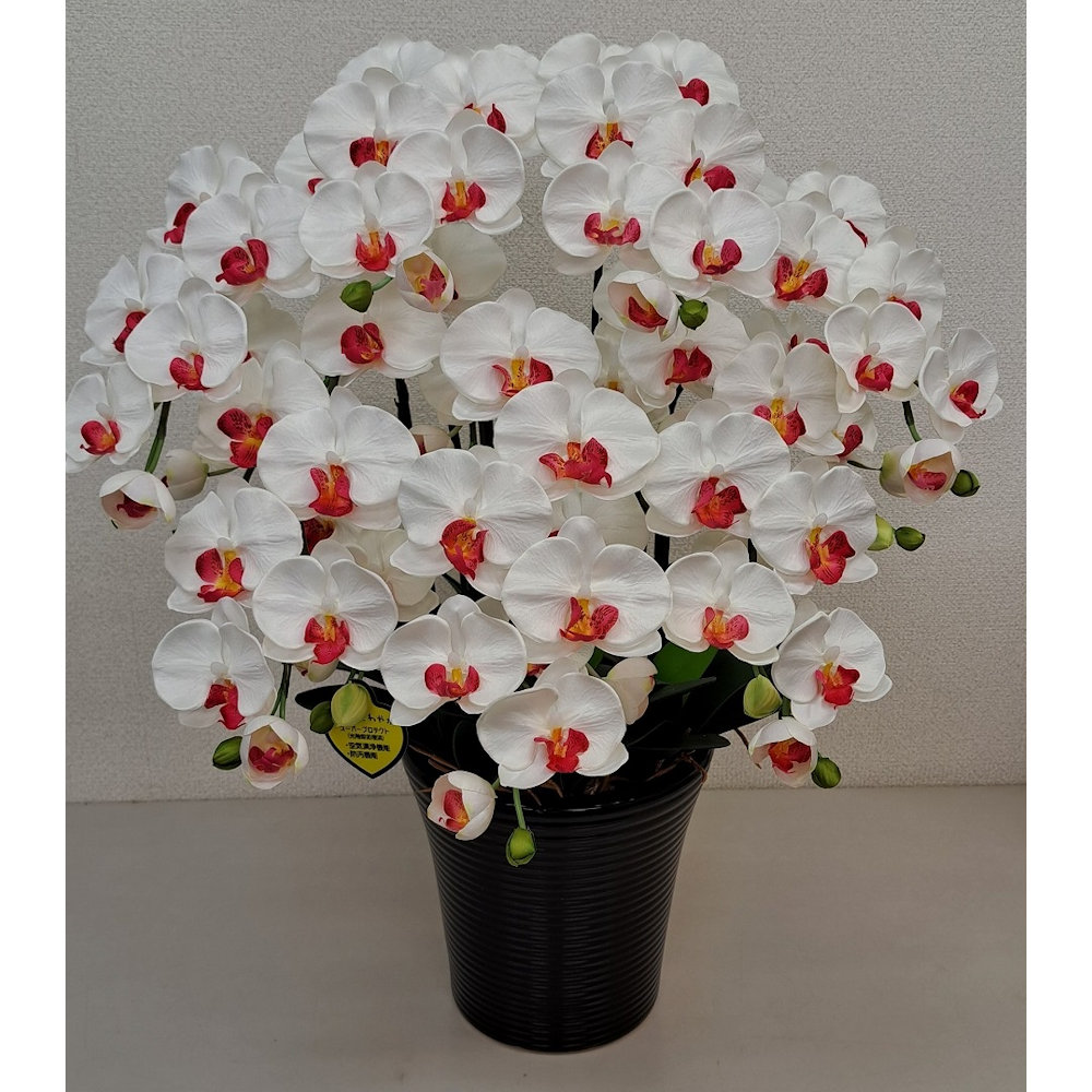 造花 胡蝶蘭 7本立ち 白赤 の通販 | ホームセンター コメリドットコム