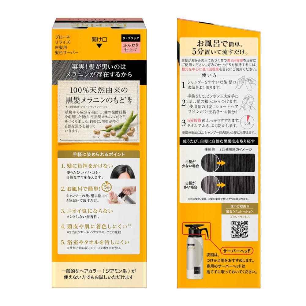花王 リライズ 白髪用髪色サーバー リ・ブラック ふんわり仕上 本体 の