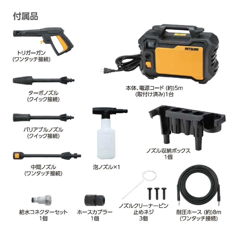 RETZLINK ACコンパクト高圧洗浄機 10MPa RL