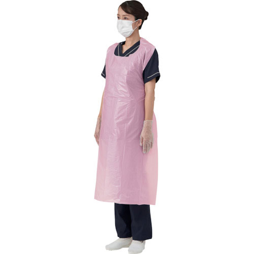 竹虎 ビニールエプロンP ピンク 100枚入＿ の通販