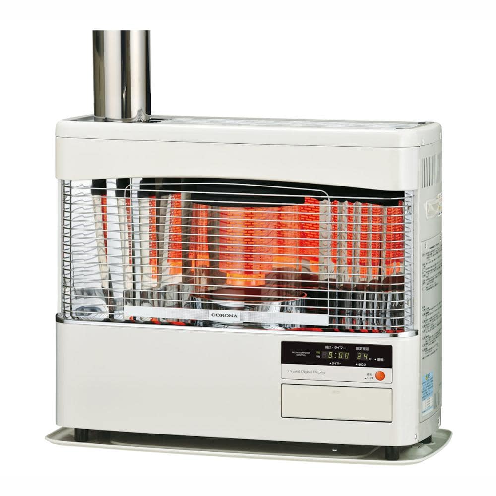 コロナ ポット式（煙突式）ストーブ 木造18畳 ホワイト SV