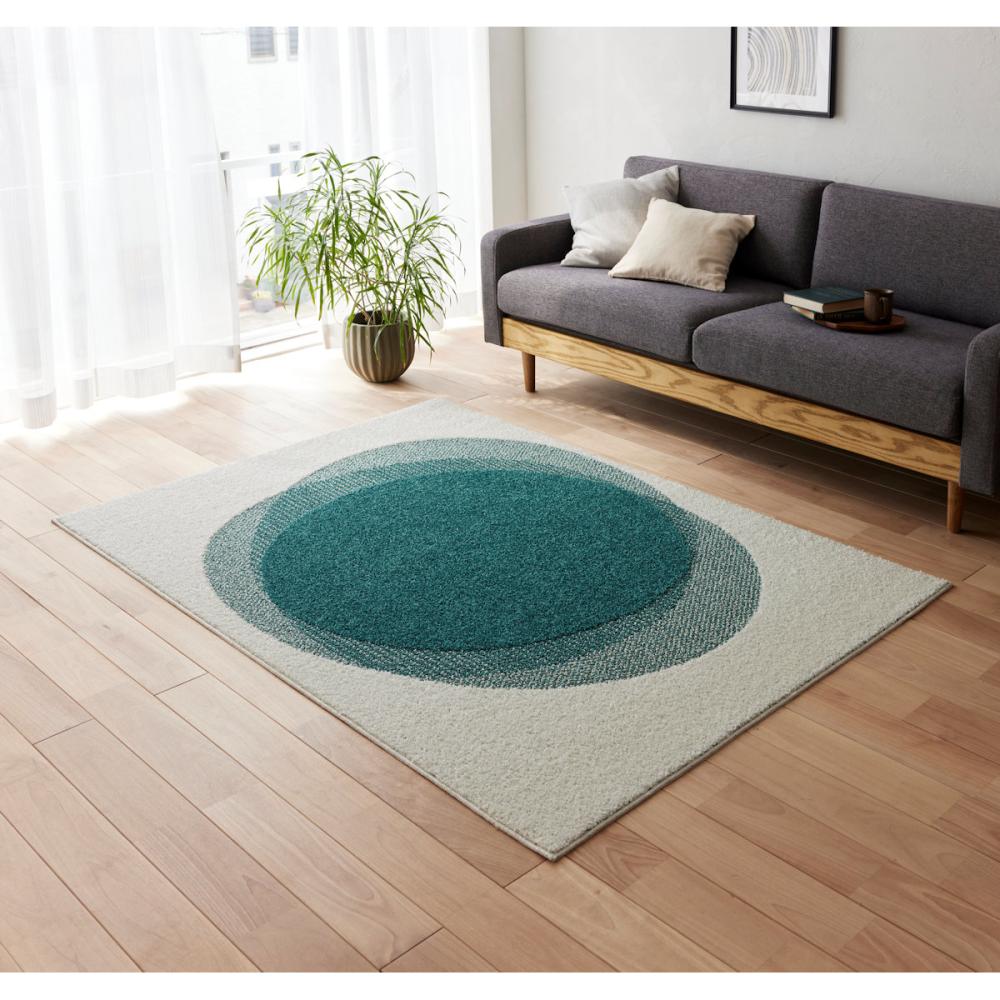 スミノエ 撥水加工ラグ フロウ グリーン 130×190cm の通販