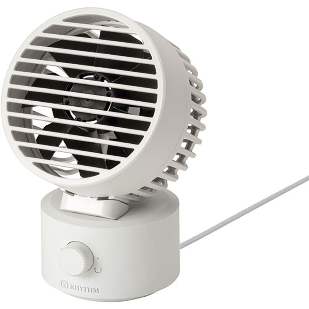 RHYTHM 卓上扇風機 静音 小型 USB給電式 自動首振り 強力