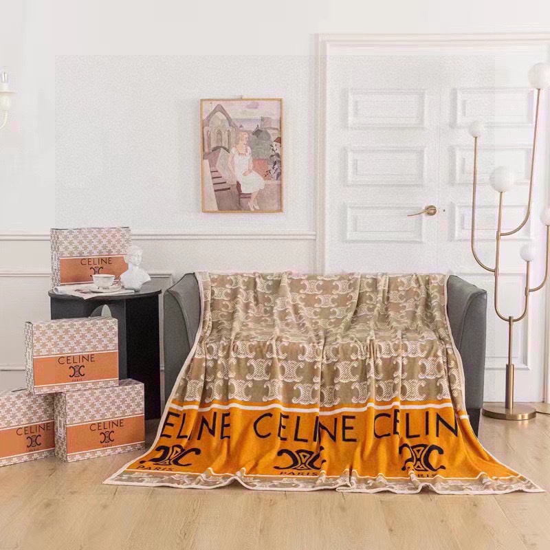 おしゃれ ロゴ 柔らかい 毛布 セリーヌ ブランケット 偽物 オールシーズン