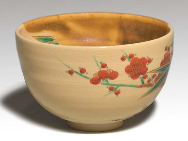 永楽善五郎(即全)作 梅竹絵茶碗 共箱 淡々斎箱書 | 古美術ささき