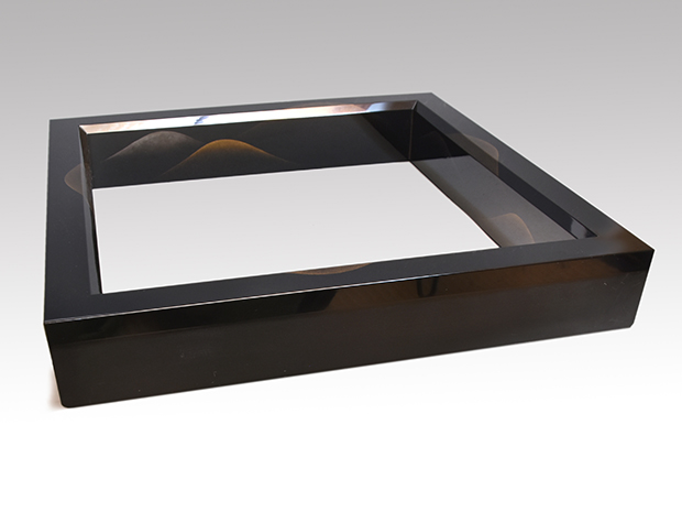 遠山研ぎ出し蒔絵 炉縁 鈴木光入（作） 共箱 | 古美術ささき