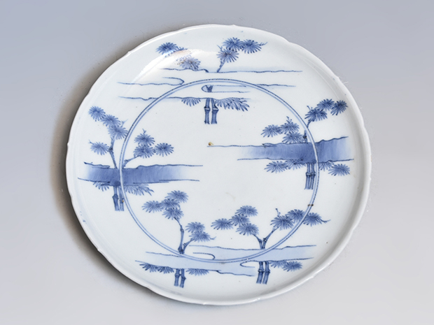 古伊万里 染付上手中皿5枚 東Y8-0106①タカチ 古伊万里 染