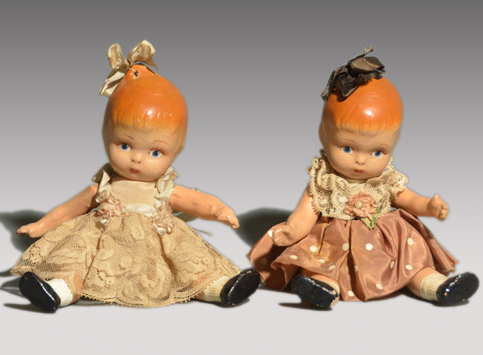 アンティーク コンポジションドール 女の子 2体 | 古美術ささき