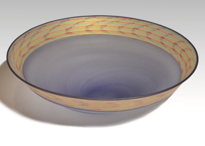 手吹き硝子 大皿 「春霞」 石井康治(作) 径:47cm 共箱 | 古美術ささき