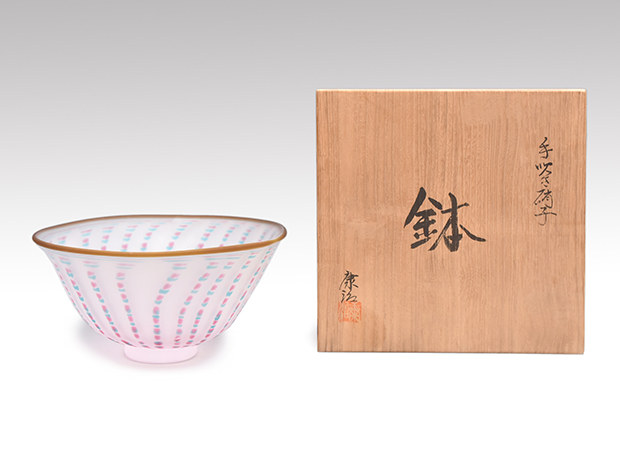 手吹き硝子 鉢 石井康治（作） 共箱 水指にも | 古美術ささき