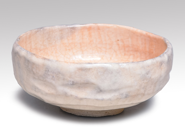 小川長楽 二代小川長楽 赤楽砂釉薬 菓子鉢 共箱 共布 (図録付) 小川