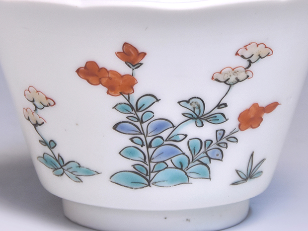 古伊万里（柿右衛門様式）色絵花文向付5客 江戸時代元禄頃 | 古美術ささき