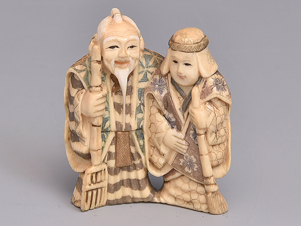 象牙現代根付 高砂 銘「光之」 | 古美術ささき