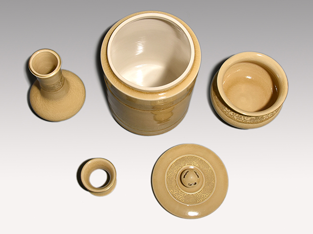 薩摩焼 桐唐草皆具 橋本陶正山（作) 共箱 而妙斎箱書 | 古美術ささき