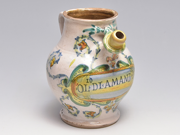 17世紀 イタリア マジョリカ カステル・デュランテ窯 陶器 色絵 唐草文