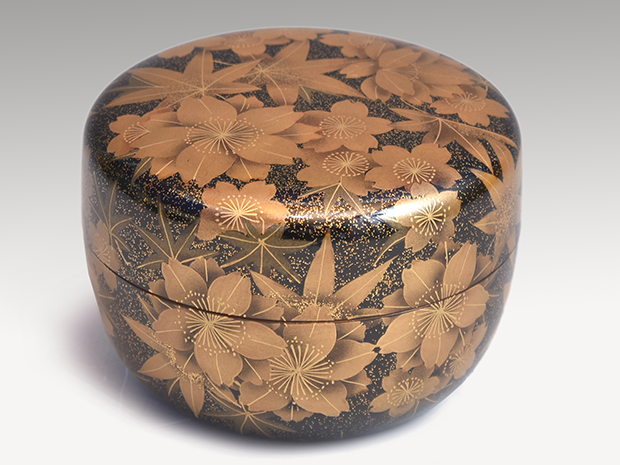 雲金蒔絵 平棗 月抱(作) | 古美術ささき