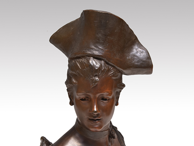 アール・ヌーヴォー ブロンズ 彫刻 女性 胸像 Georges Van der